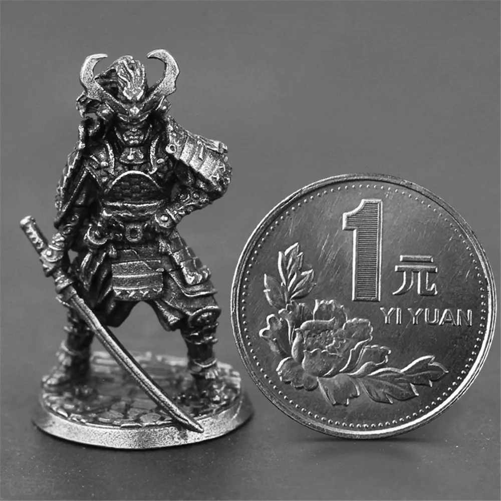Retro Gaming Decor - Patung prajurit Samurai Shogunate Jepang tembaga,