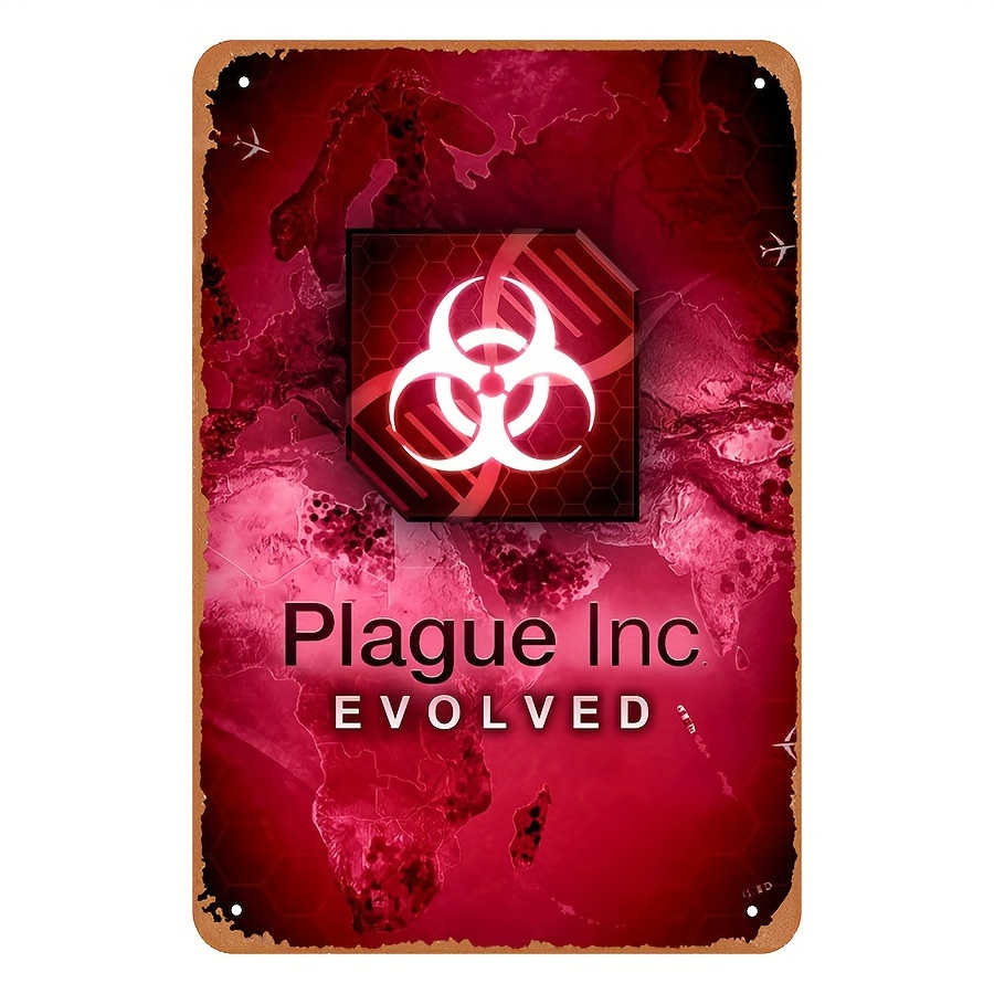Retro Gaming Decor - Papan Logam Bergaya Vintage Plague Inc