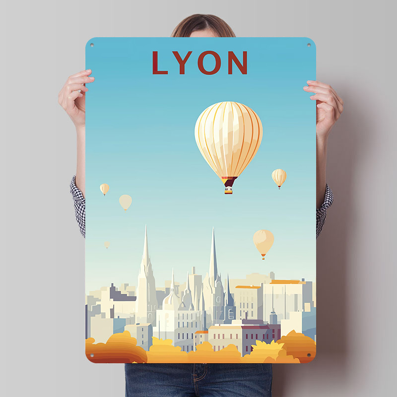 Retro Gaming Lyon - Poster Cetak Perjalanan ke Lyon, Seni
