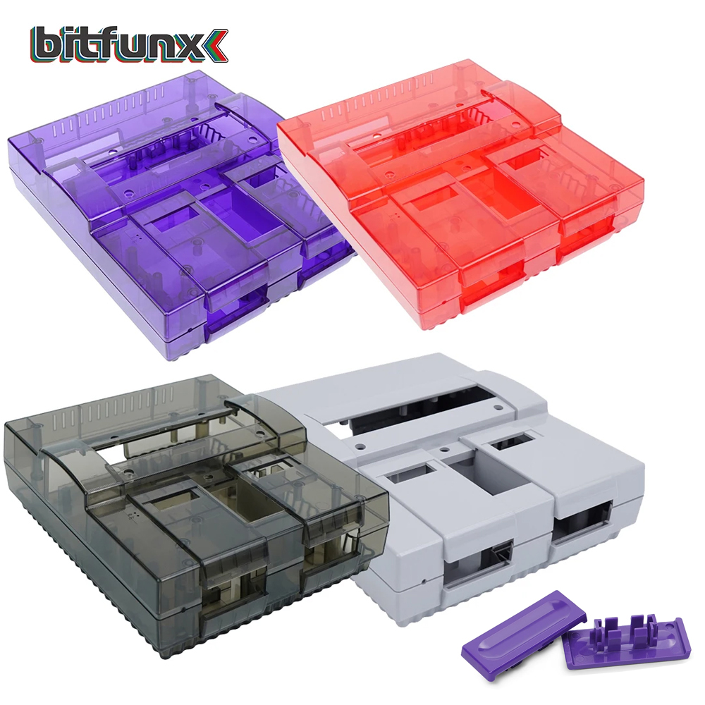 Retro Gaming Consoles - Casing transparan pelindung pengganti Bitfunx SNES