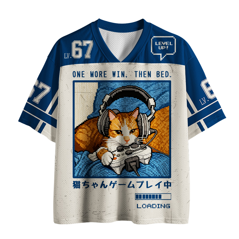 Kaos Jersey Kucing Gamer Lucu  - Retro Gaming Jersey ulasan dan harga