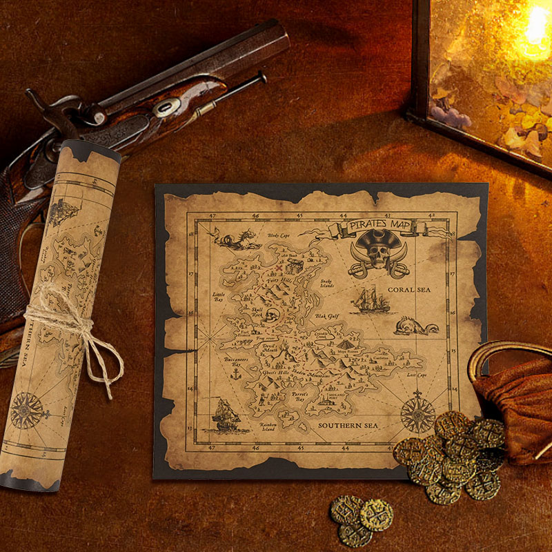 Peta Petualangan Bajak Laut Pe - Retro Gaming Decor ulasan dan harga