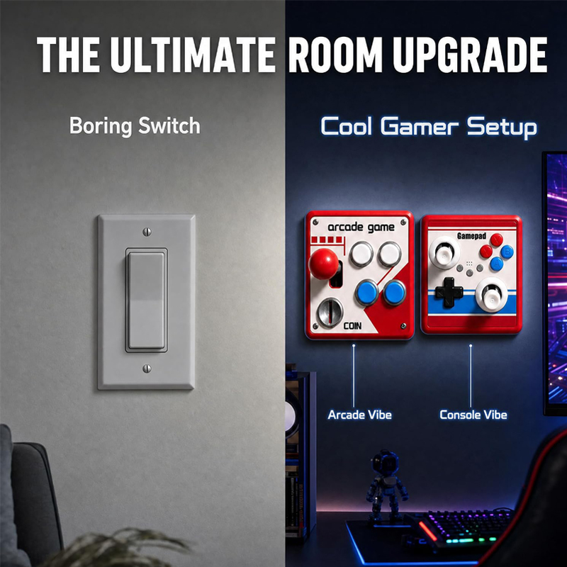 Penutup Sakelar Lampu Tanpa Bo - Retro Gaming Decor ulasan dan harga
