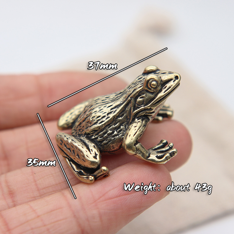 Patung miniatur katak kuningan - Retro Gaming Decor ulasan dan harga